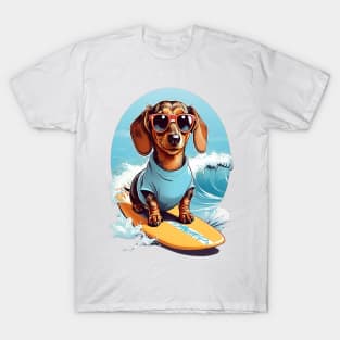 Surfing Dachshund T-Shirt